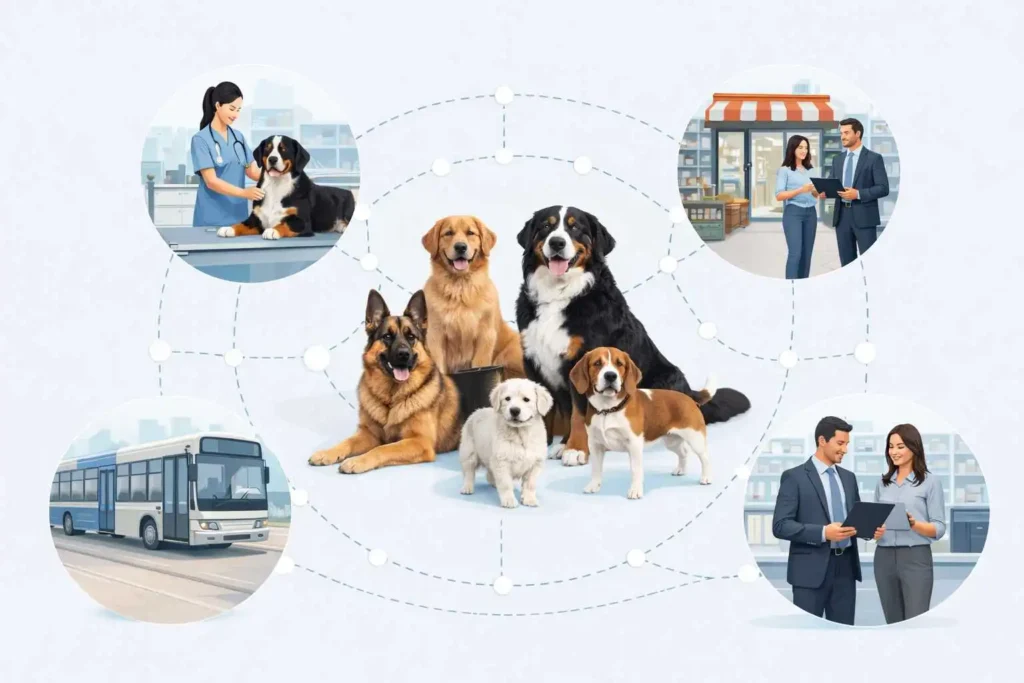 Ecosistema económico urbano vinculado a la cría responsable de perros / prohibir la cría de perros