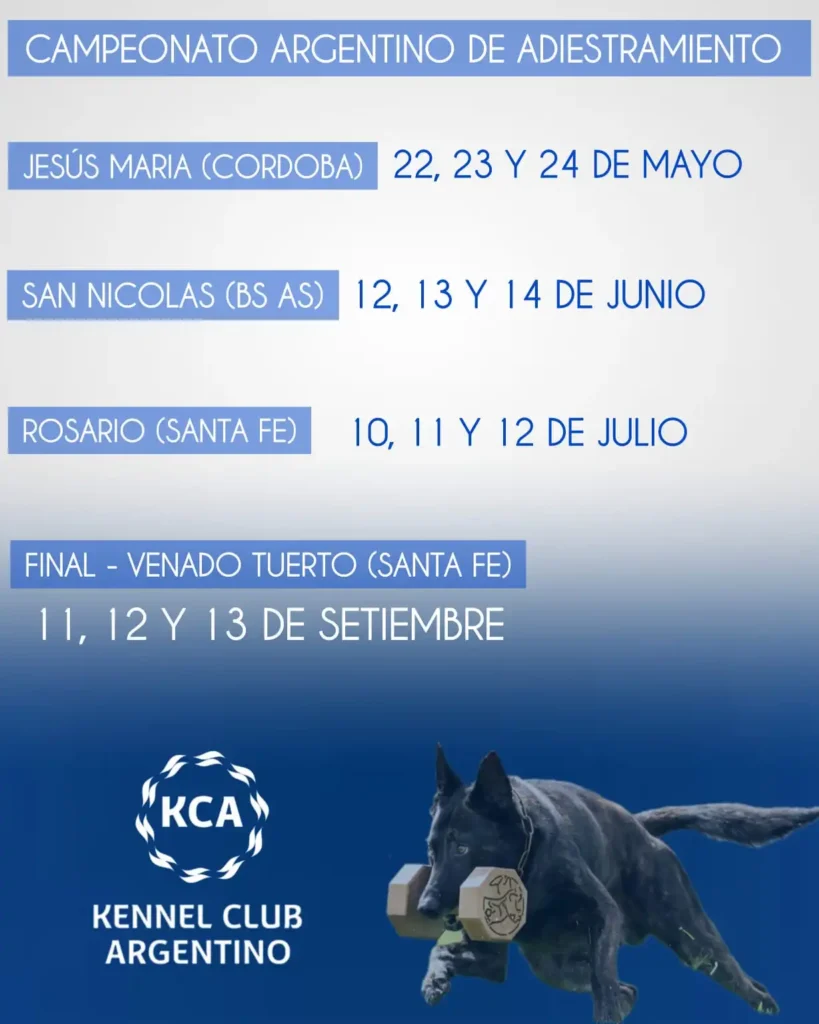 Fecha anuales del Campeonato Oficial Argentino de Adiestramiento
