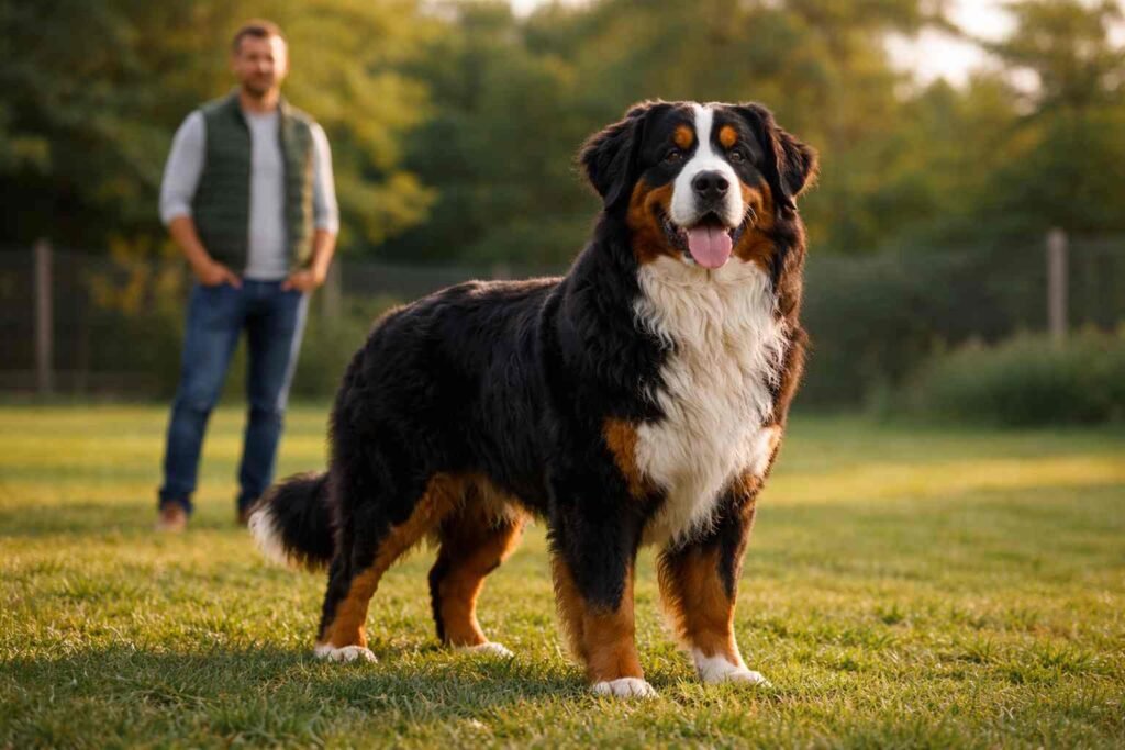 Perro de raza en entorno controlado representando crianza formal y registro canino